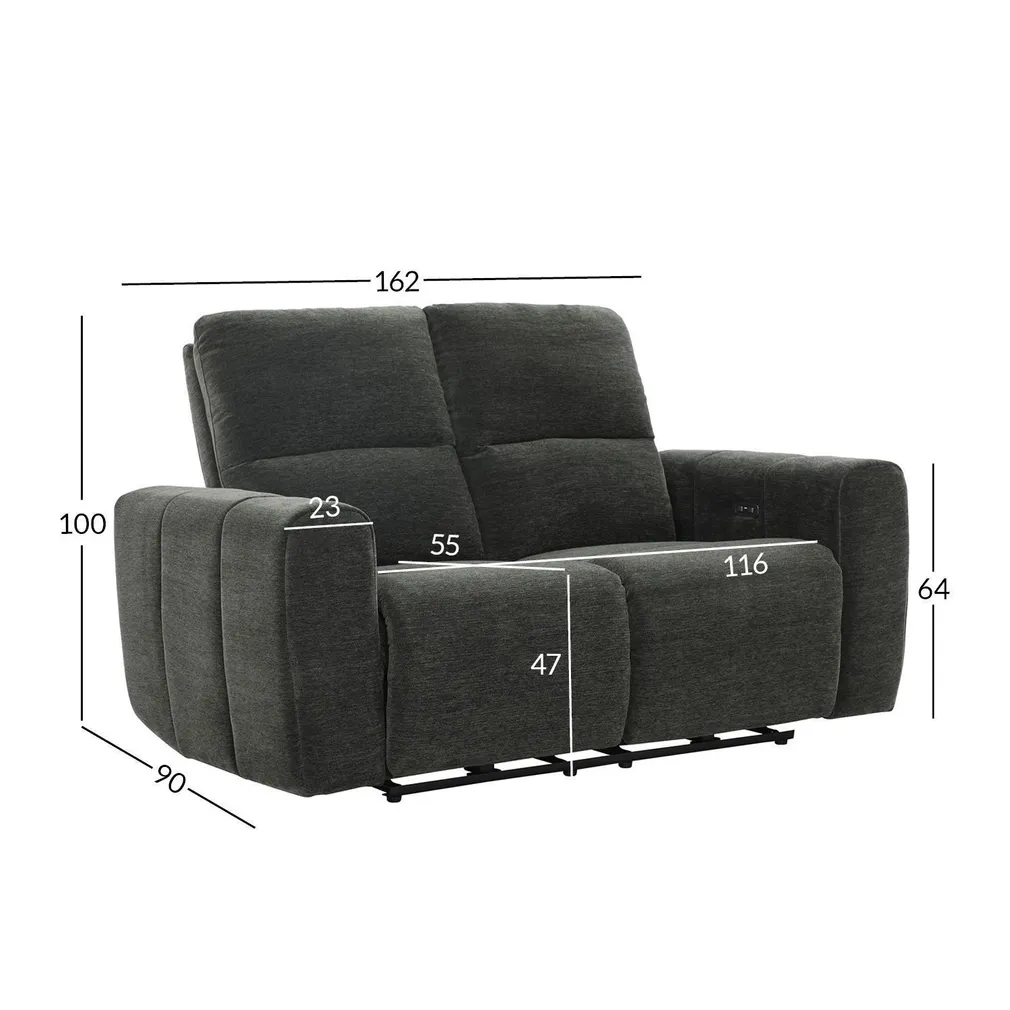 DIIVAN MATIAS 2-KOHALINE ELEKTRILINE RECLINER, HALL