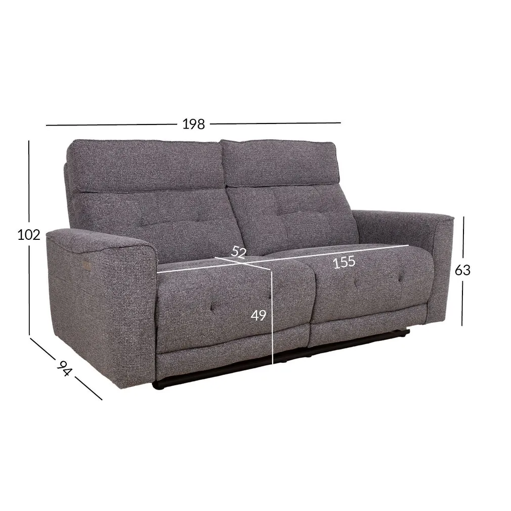 DIIVAN BOSCO 2.5-KOHALINE ELEKTRILINE RECLINER, HALL
