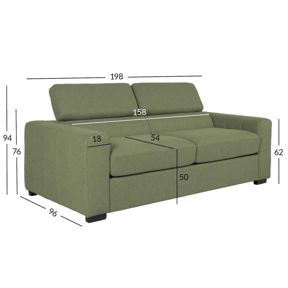 DIIVANVOODI KINGSTON 3-KOHALINE, HELEROHELINE
