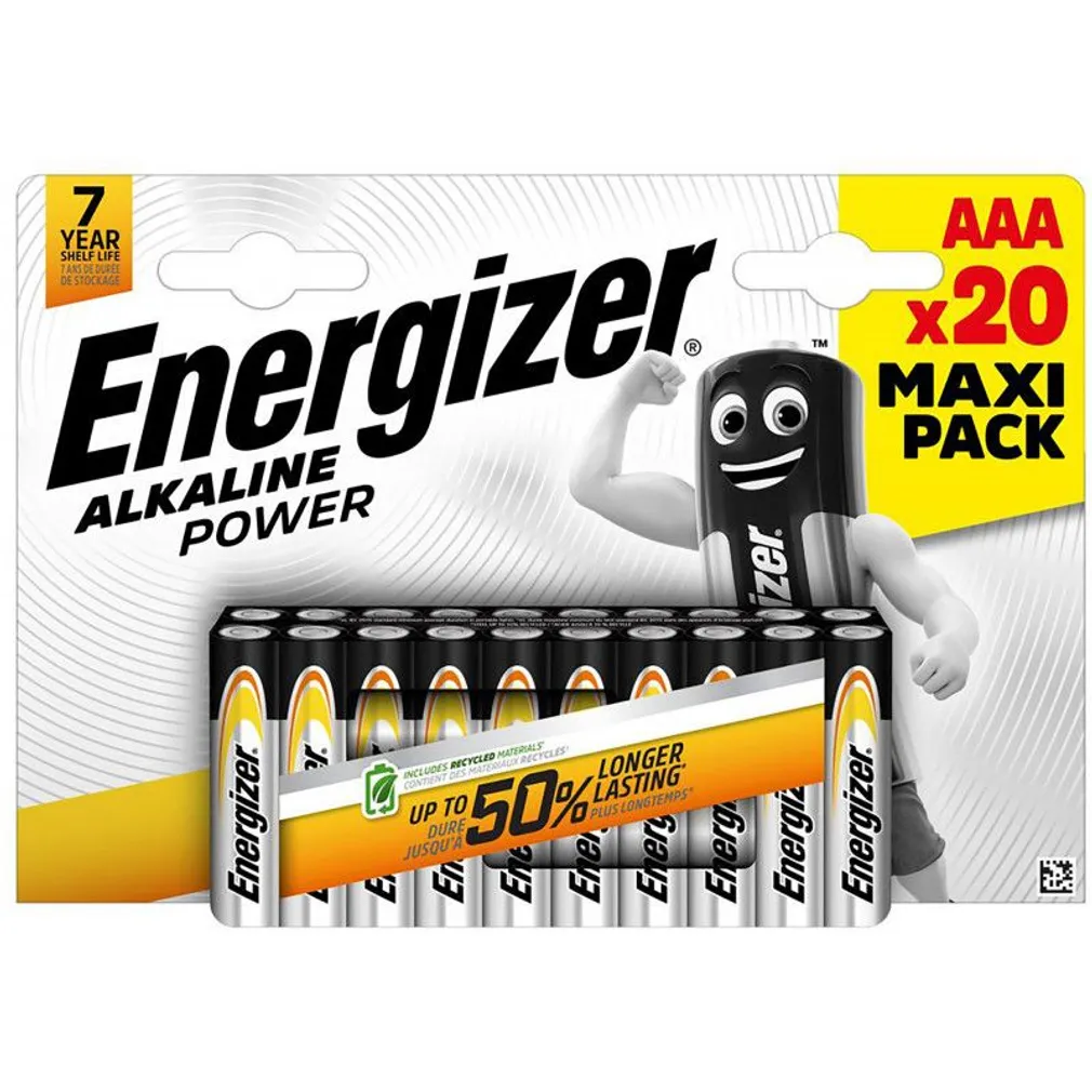 PATAREI ENERGIZER ALKALINE POWER AAA 20TK PAKIS