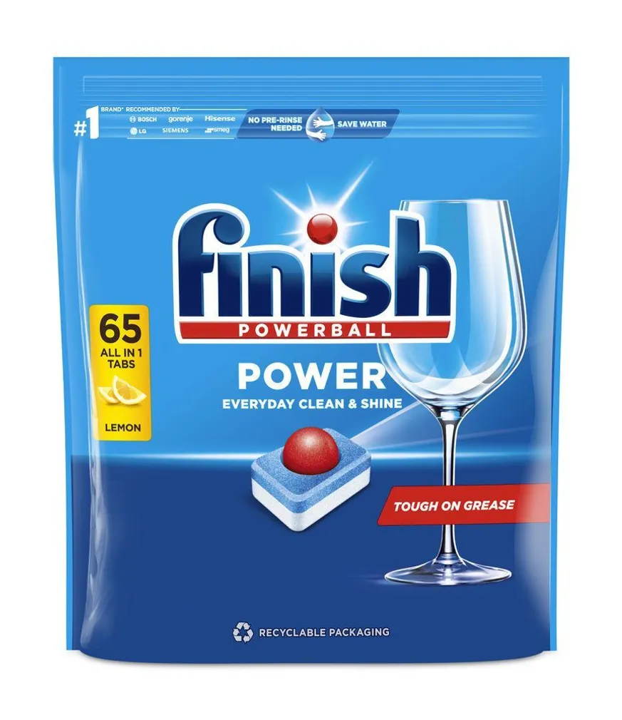 NÕUDEPESUMASINA KAPSLID FINISH POWER LEMON 65TK PAKIS