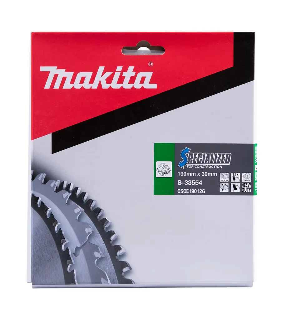 SAEKETAS NAELTEGA PUIDULE MAKITA SPECIALIZED 190X2,6X30MM 20° T12