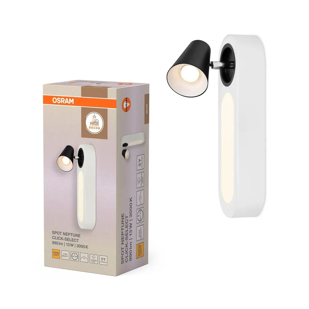 KOHTVALGUSTI OSRAM LED NEPTUNE CLICK-SELECT 1X13W VALGE