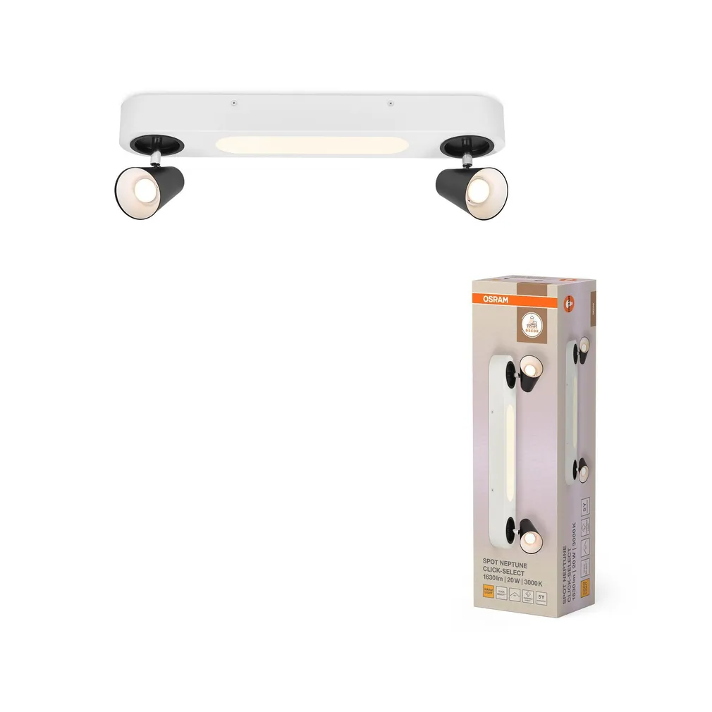 KOHTVALGUSTI OSRAM LED NEPTUNE CLICK-SELECT 2X20W VALGE