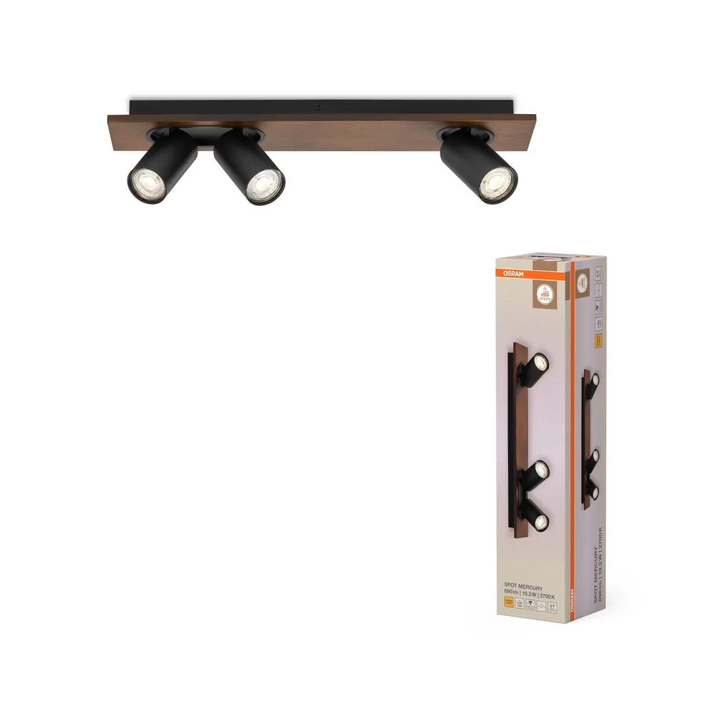 KOHTVALGUSTI OSRAM LED MERCURY GU10 3X3,4W HÄMARDATAV MUST