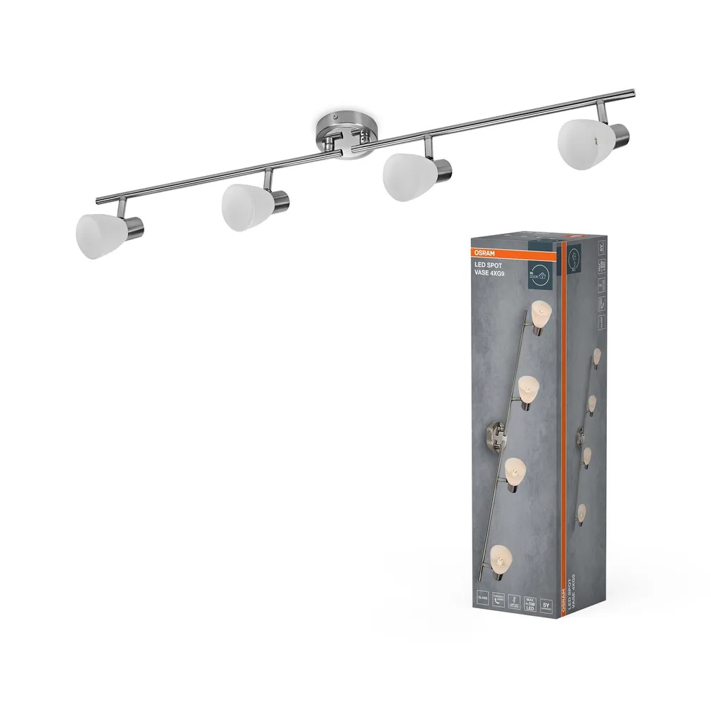 KOHTVALGUSTI OSRAM LED VASE 4XG9 HARJATUD NIKKEL
