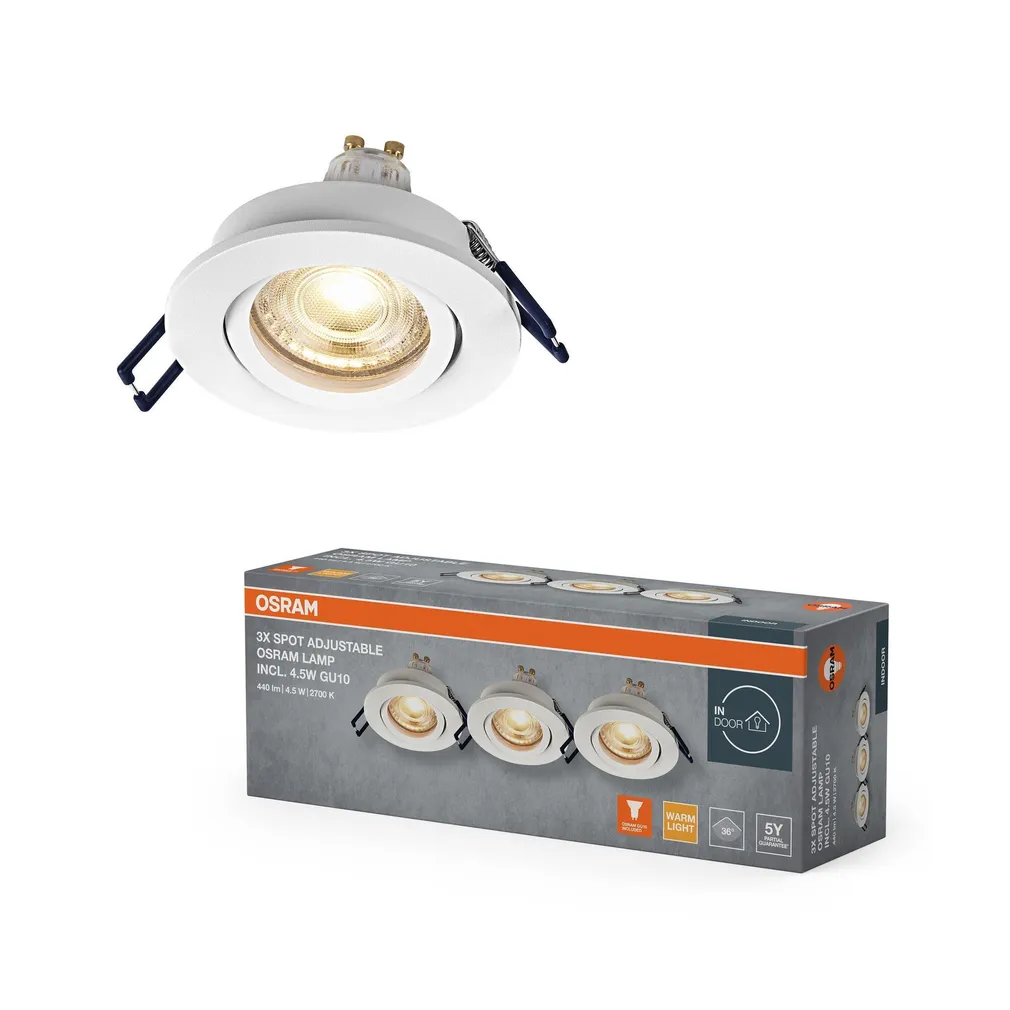 KOHTVALGUSTI LED SÜVISTATAV CLICK GU10 4,5W VALGE