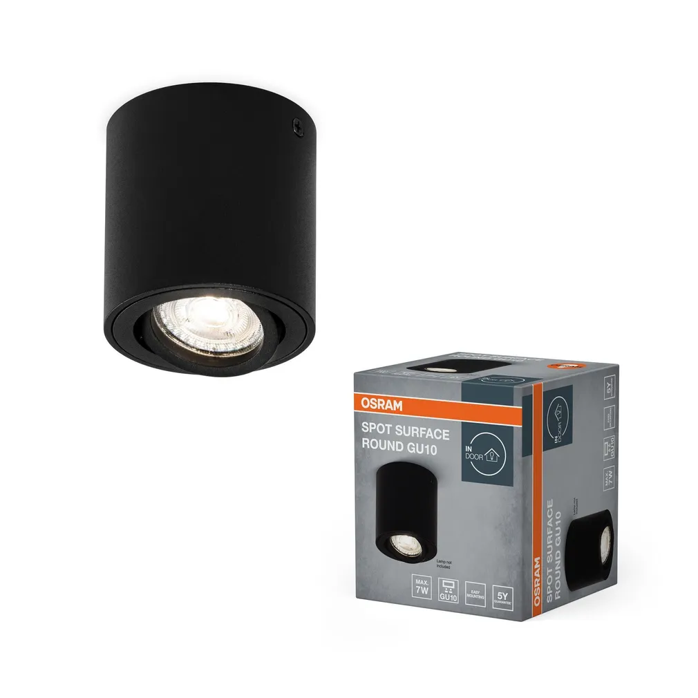 KOHTVALGUSTI LED SÜVISTATAV ROUND GU10 MUST