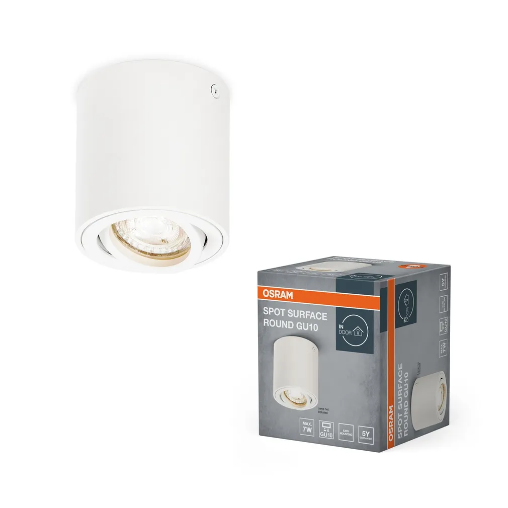 KOHTVALGUSTI LED SÜVISTATAV ROUND GU10 VALGE