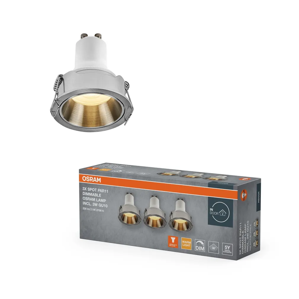 KOHTVALGUSTI LED SÜVISTATAV PAR11 GU10 3W DIM NIKKEL