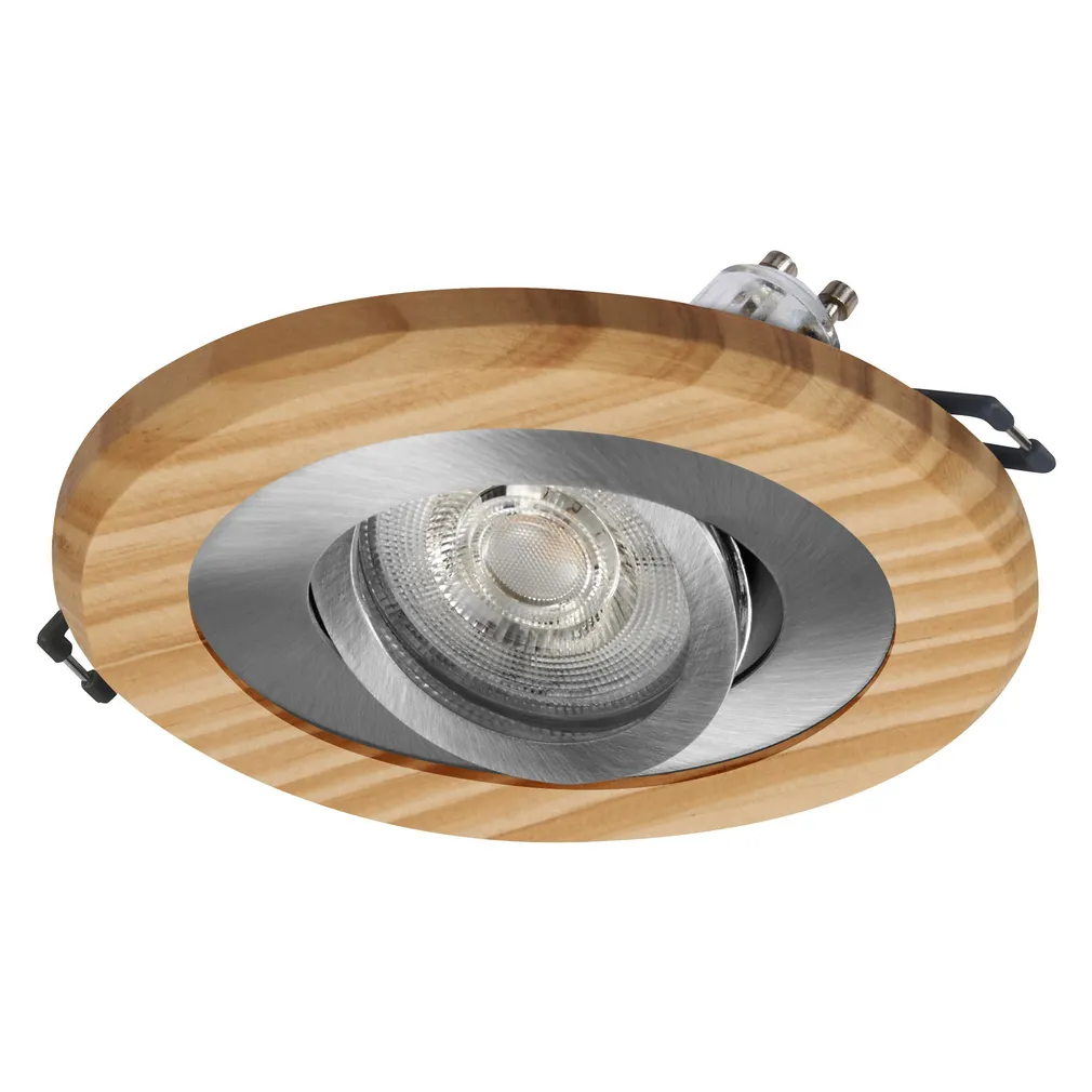 KOHTVALGUSTI LED SÜVISTATAV WOOD GU10 4,5W SATIINNIKKEL