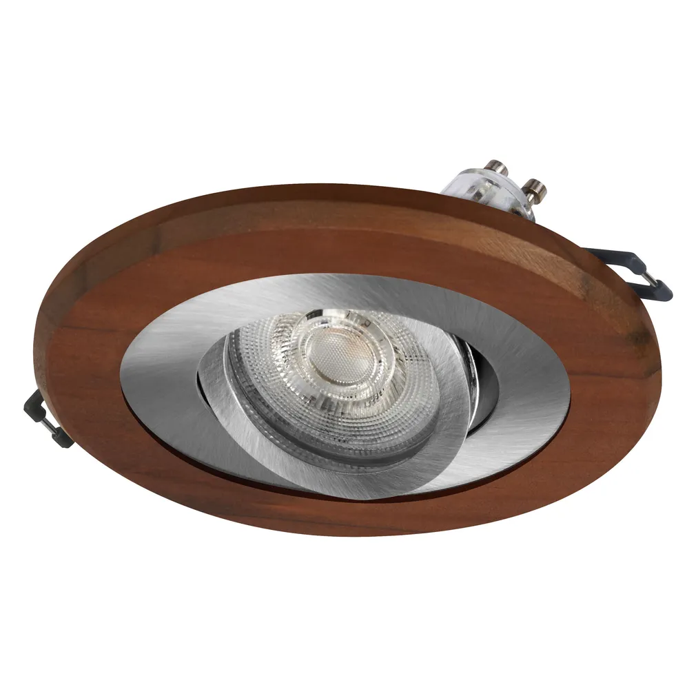 KOHTVALGUSTI LED SÜVISTATAV WOOD GU10 4,5W NIKKEL TUME