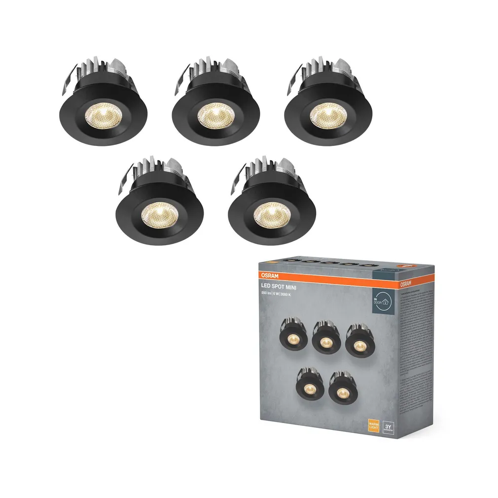 KOHTVALGUSTI LED SÜVISTATAV MINI 6W MUST