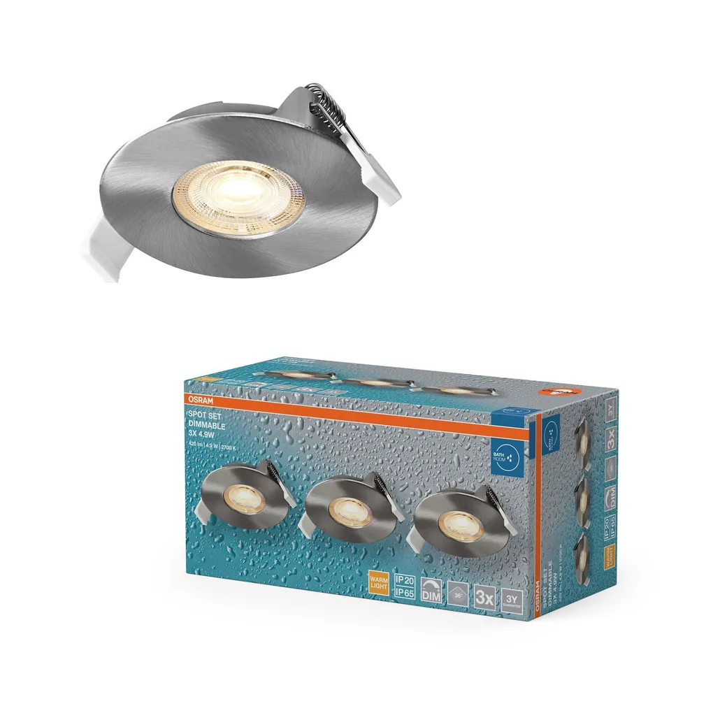 KOHTVALGUSTI LED SÜVISTATAV 4,9W HÄMARDATAV SATIINNIKKEL