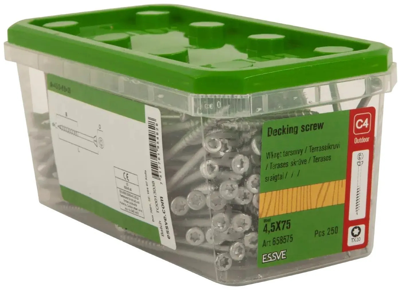 TERRASSIKRUVI ESSVE 4,5X75 CORRSEAL HALL C4 TX20 250TK PAKIS