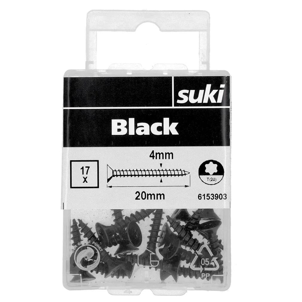 PUIDUKRUVI SUKI 4,0X20MM TX20 MUST 17TK PAKIS