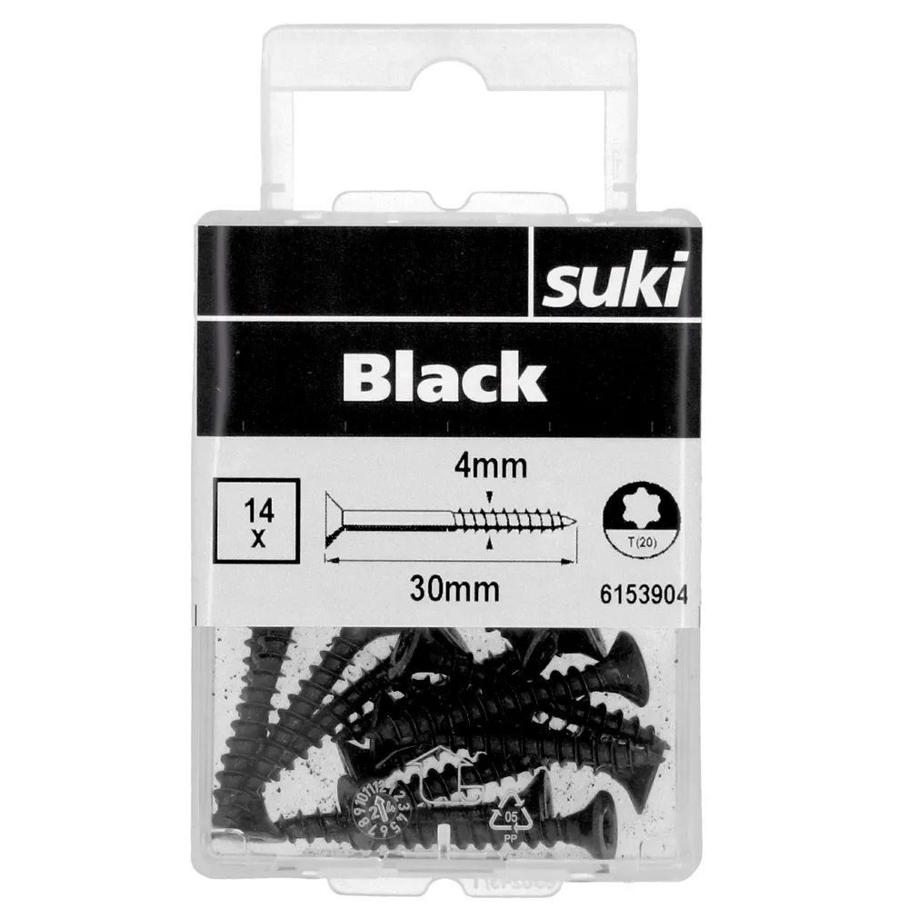 PUIDUKRUVI SUKI 4,0X30MM TX20 MUST 14TK PAKIS