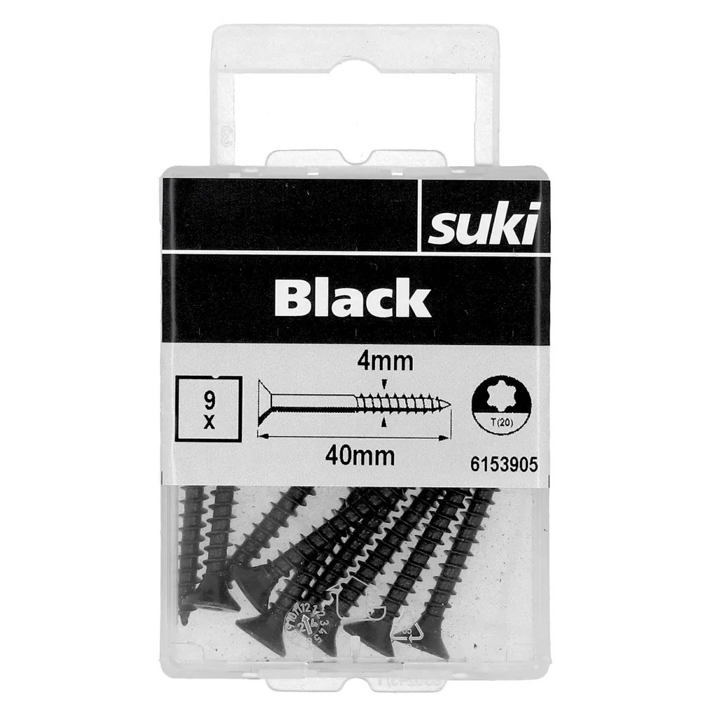 PUIDUKRUVI SUKI 4,0X40MM TX20 MUST 9TK PAKIS