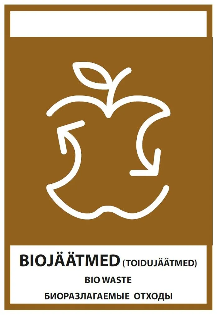 KLEEBIS BIOJÄÄTMED 15X21CM