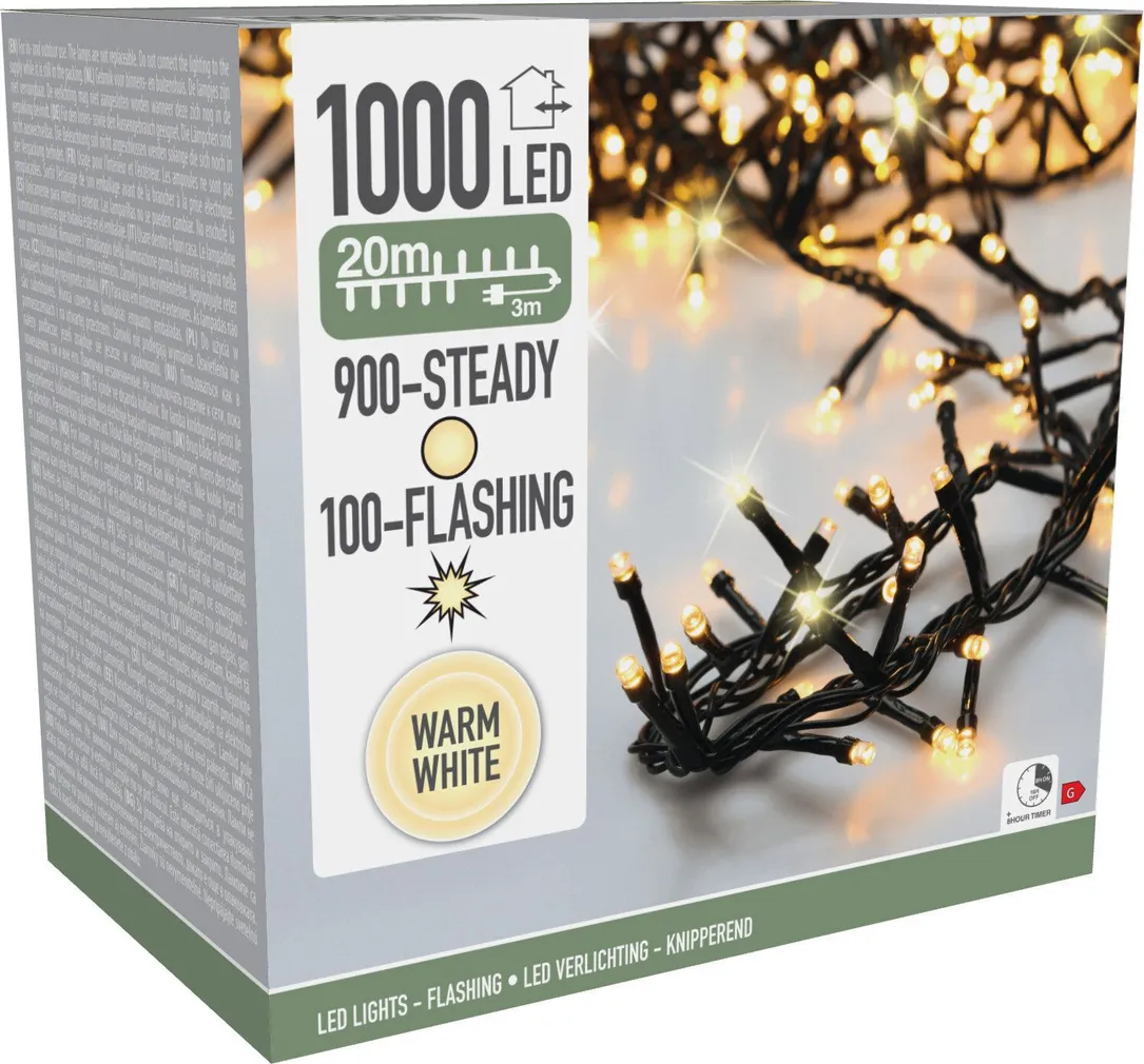 JÕULUVALGUSTUS SISE 1000LED IP44 SOE VALGUS 20M