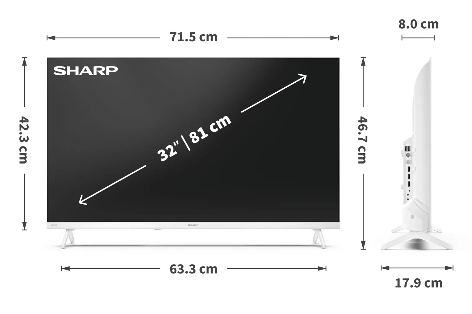 TELEVIISOR SHARP 32HF2265EW 32" HD GOOGLE TV