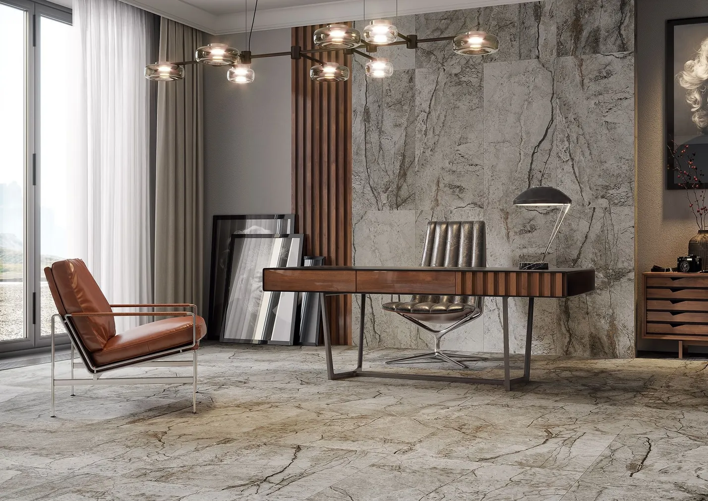 PÕRANDA- JA SEINAPLAAT CERSANIT MARBLE SKIN GREY 59,8X119,8CM 1,43M² PAKIS