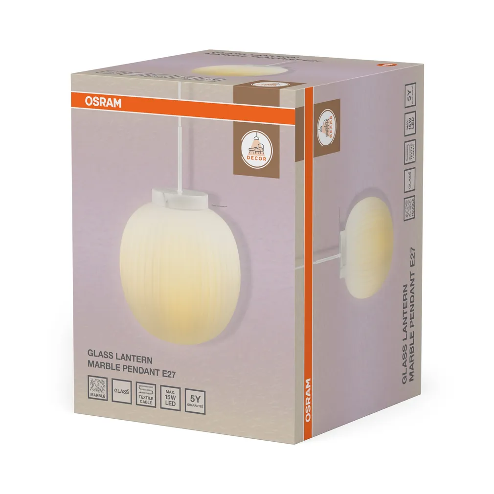 RIPPVALGUSTI OSRAM LANTERN MARBLE E27 KLAASIST