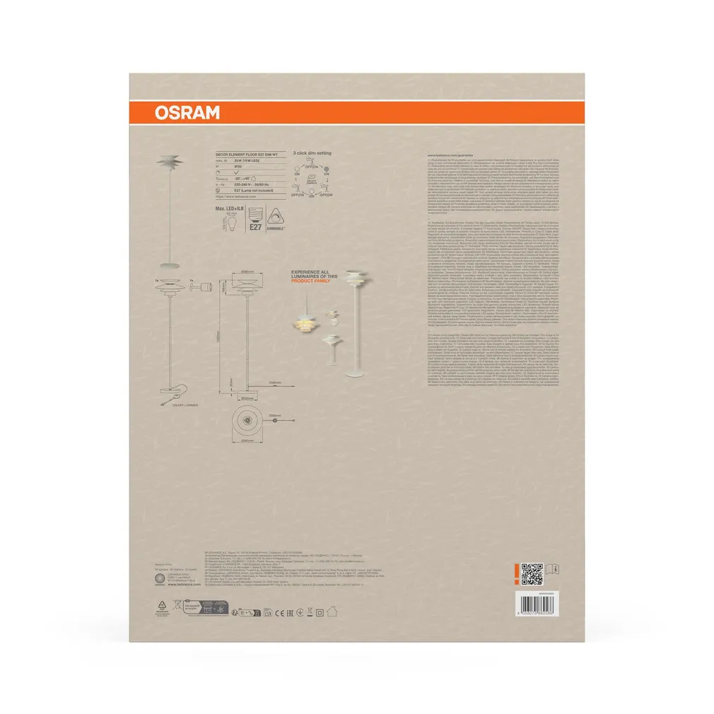 PÕRANDALAMP OSRAM ELEMENT E27 VALGE