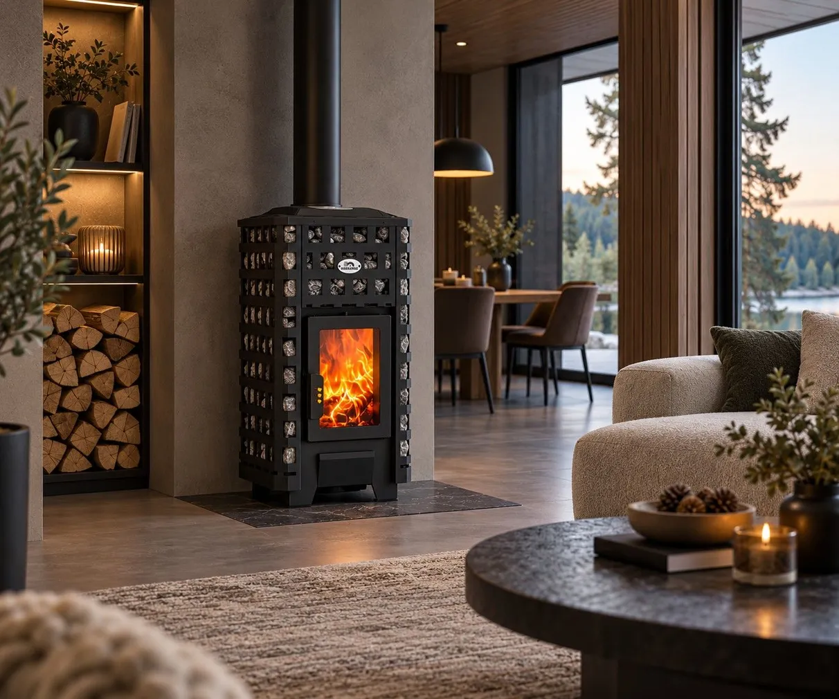 KAMIN VERTICAL PLIIDIPLAADI JA KLAASIGA , KIVIDE RAAMIGA