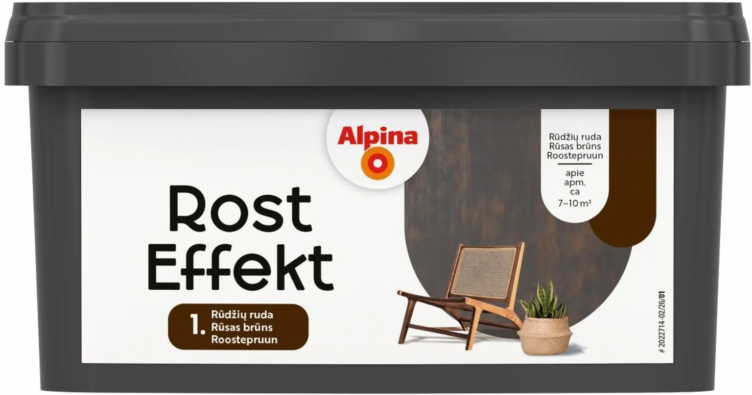 DEKORATIIVVÄRV ALPINA ROST EFEKT ROOSTEPRUUN 0,8L