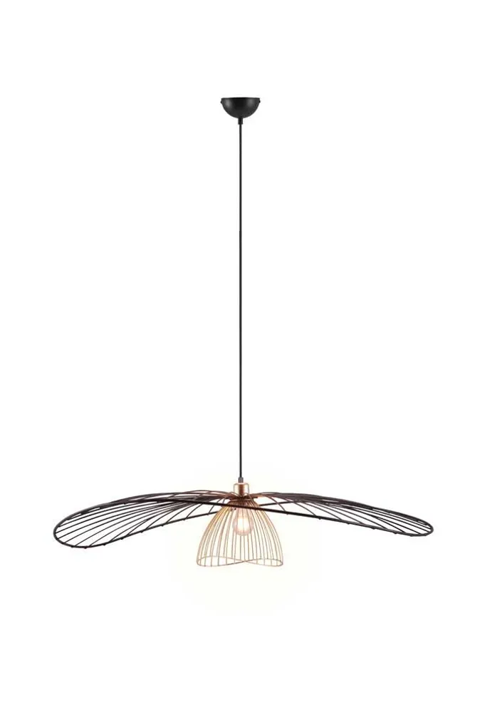 RIPPVALGUSTI REALITY LAURIS 100CM E27 MATT MUST/KULDNE
