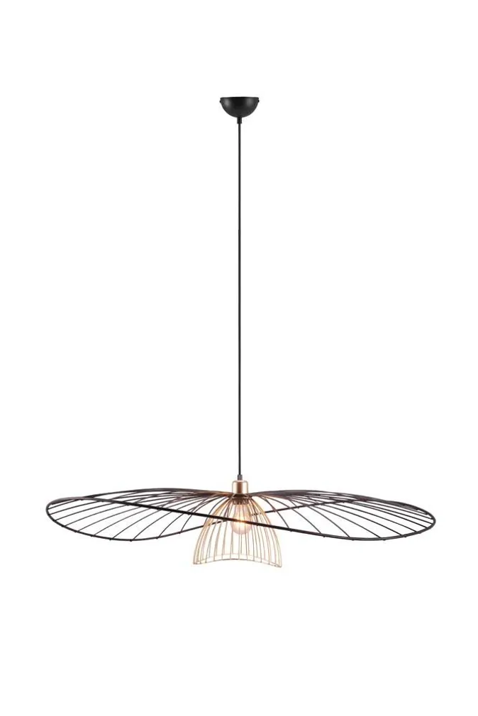 RIPPVALGUSTI REALITY LAURIS 100CM E27 MATT MUST/KULDNE