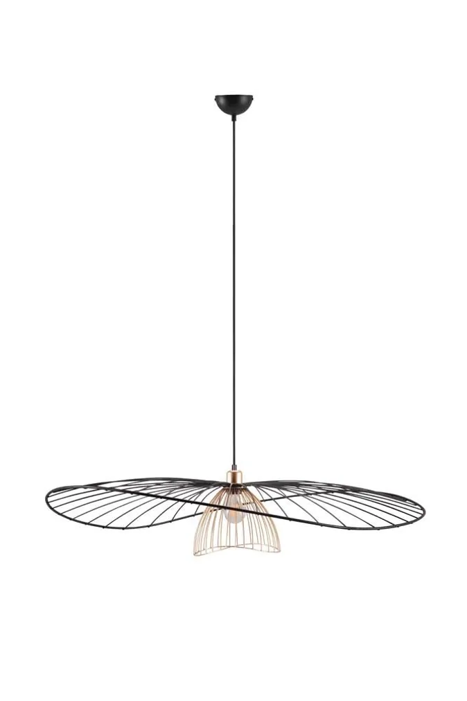 RIPPVALGUSTI REALITY LAURIS 100CM E27 MATT MUST/KULDNE
