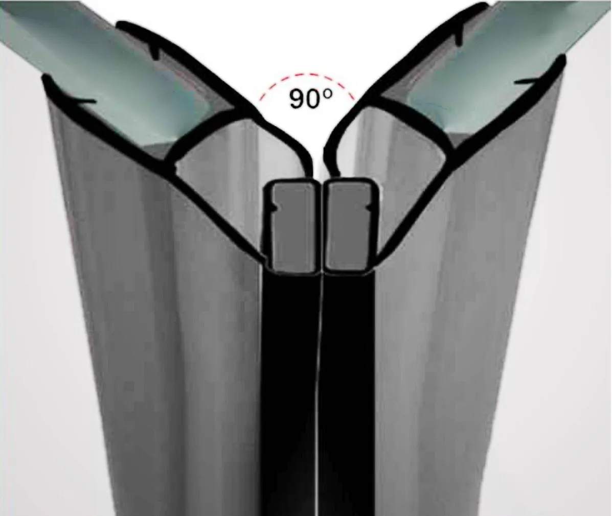 DUŠIUKSE MAGNETTIHEND AQUALINE 2TK 5MM JA 8MM KLAASILE 2M 90/180⁰ MUST