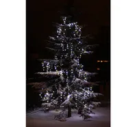 VALGUSKARDIN JÄÄPURIKAKUJULINE 100LED 5M KÜLM VALGE, VALGE KAABEL, JÄTKATAV