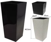 LILLEPOTIÜMBRIS FINEZIA 25X25X46,5CM MUST