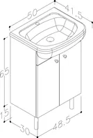 VALAMUKAPP RB BATHROOM SIKO 51X43,5X85CM VALAMUGA VALGE