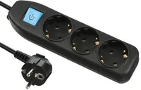 PIKENDUSJUHE 3P 3,0M 1,5MM MUST ELECTRALINE