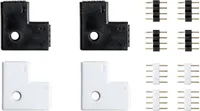 RIBAVALGUSTI LED NURGAJÄTK 90° MUST / VALGE YOURLED