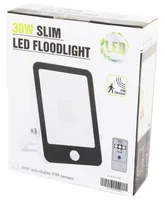 PROŽEKTOR LED 30W SLIM LIIKUMISA. 2100LM IP65 6500K