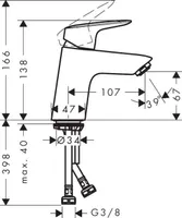 VALAMUSEGISTI HANSGROHE LOGIS 70 HG71071000 KROOM