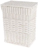 PESUKORV PUNUTUD 37X26X48CM POLÜESTER KANGAS, VALGE