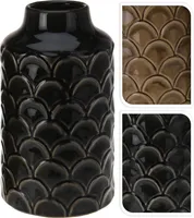 KERAAMILINE VAAS 16X16X27,5CM MUST/PRUUN