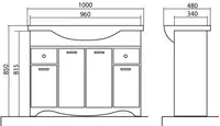 VALAMUKAPP AQUARODOS KLASSIK 100X34,2X85CM VALAMUGA VALGE