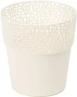 LILLEPOTT ROSA D.13/H.13,5CM KREEM PLASTIK