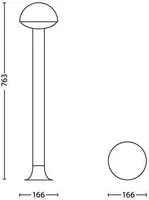 AIAVALGUSTI PHILIPS DUST POST ANTRATSIIT 3WLED 1000LM IP44 