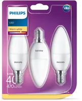 LED LAMP PHILIPS 40W E14 B35 WW FR ND 3TK PAKIS