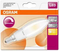 LED LAMP OSRAM LED RETROFIT CLASSIC 4,5W E14 B35 2700K 470LM DIMMERDATAV MATT
