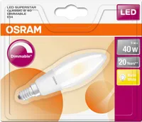LED LAMP OSRAM LED RETROFIT CLASSIC 4,5W E14 B35 2700K 470LM DIMMERDATAV MATT