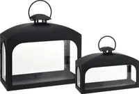 LATERN 45X19X42CM METALL/KLAAS MUST